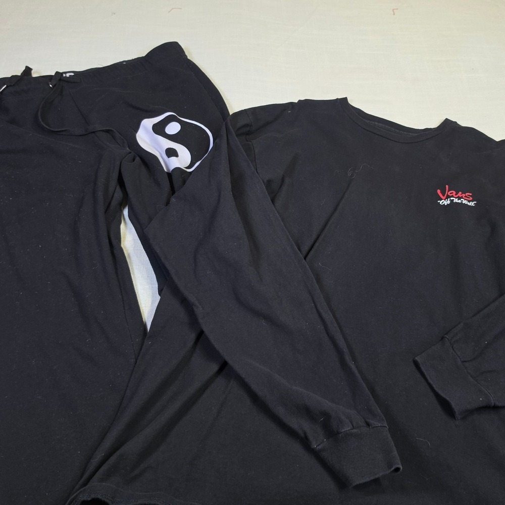 Vans Long Sleeve Shirt Rue21 Yin Yang Joggers Set Black XL Streetwear Lounge